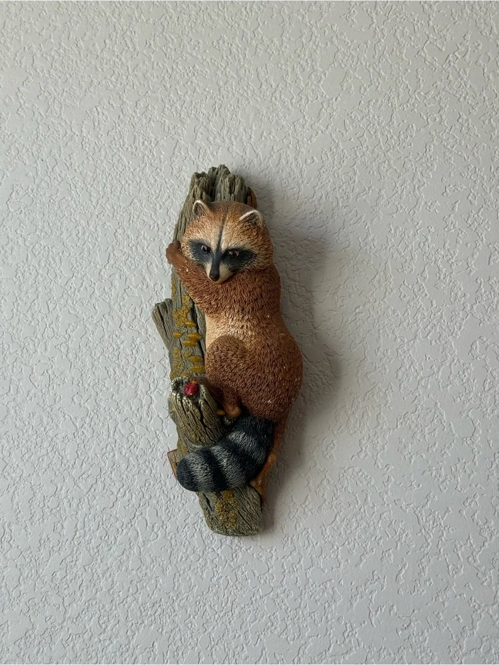 Bossons Resin 3D Hand Painted Raccoon Wall Plaque Signed England 8in Medium